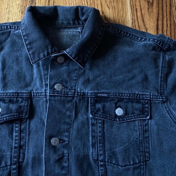 Vintage Guess Denim Jacket - Trucker Jacket - Black - Picture 2 of 4